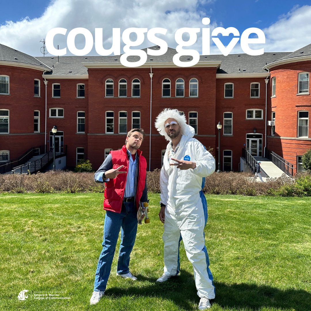 Goodbyes? Where we're going we don't need goodbyes! Don't worry about us, Cougs always find their way back home! ✌️Peace out️, Doc and Marty️.️ #CougsGive #GoCougs #MurrowInAction #MurrowProud #WSU