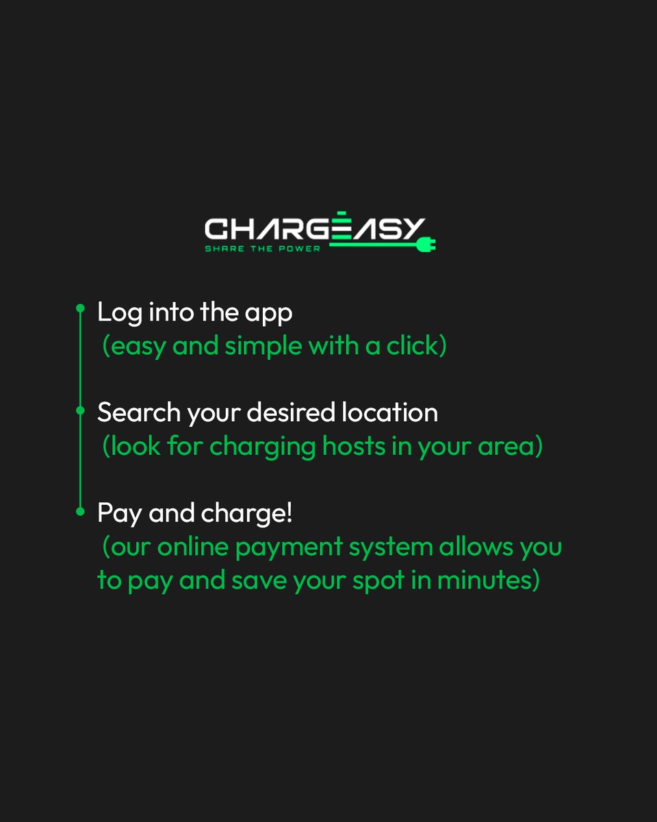 Set to simplify your EV charging experience?
With ChargEasy, it's all in the app! 📲

Download the app today from the App Store or Google Play and experience the future of effortless EV charging! ⚡♻️

Visit our website at chargeasy.org

#zeroemissionsfuture