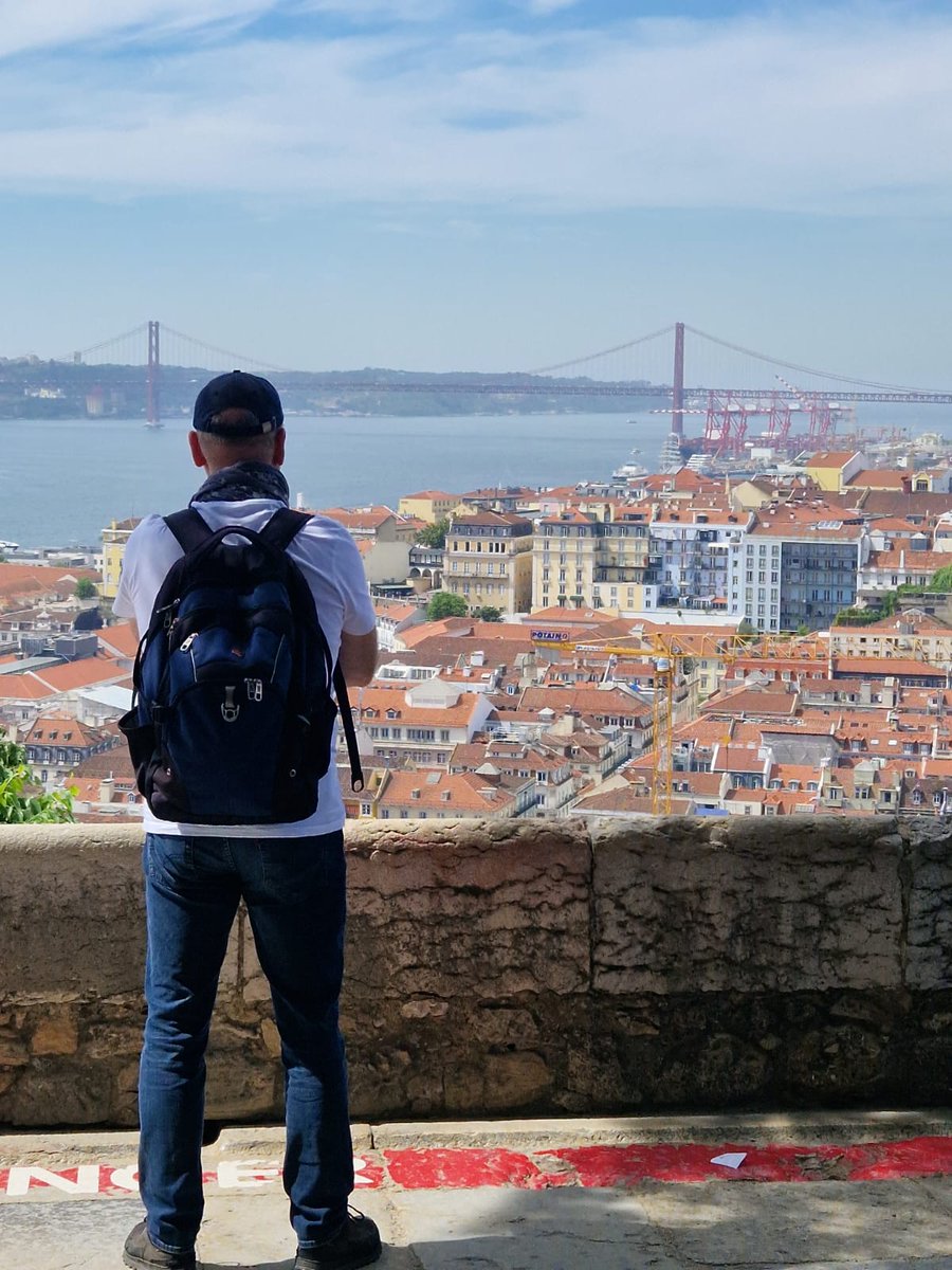 Had a wonderful trip to #Lisbon with the family. Here I am at the castle overlooking the city, mapping out all the places we visited (and all the gelatos we ate).