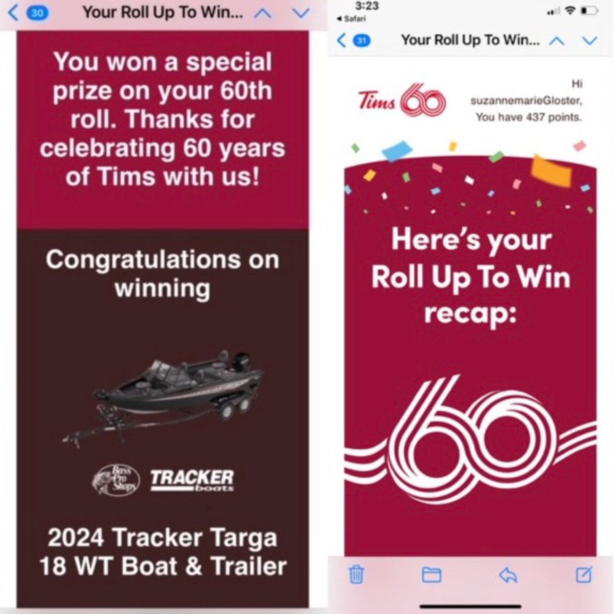 Tim Hortons says 'technical errors' falsely told people they won $55K boat in Roll Up To Win promotion.