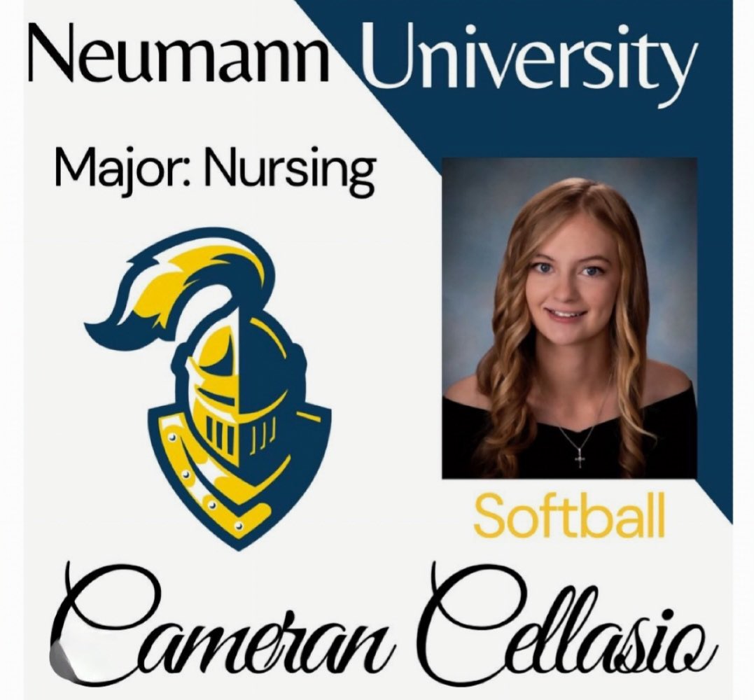 Congrats to Cameron on her commitment to attend Neumann Univ. To continue her softball career and earn her degree in Nursing!! #njcheetahscarroll