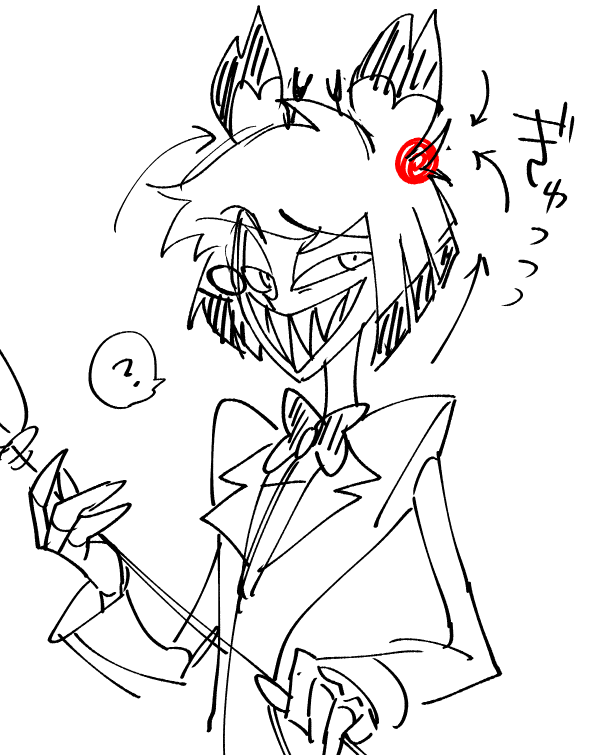 アラスターはここらへんにギュッッ!て線集めるイメージで描けばいいのかもしれんな 