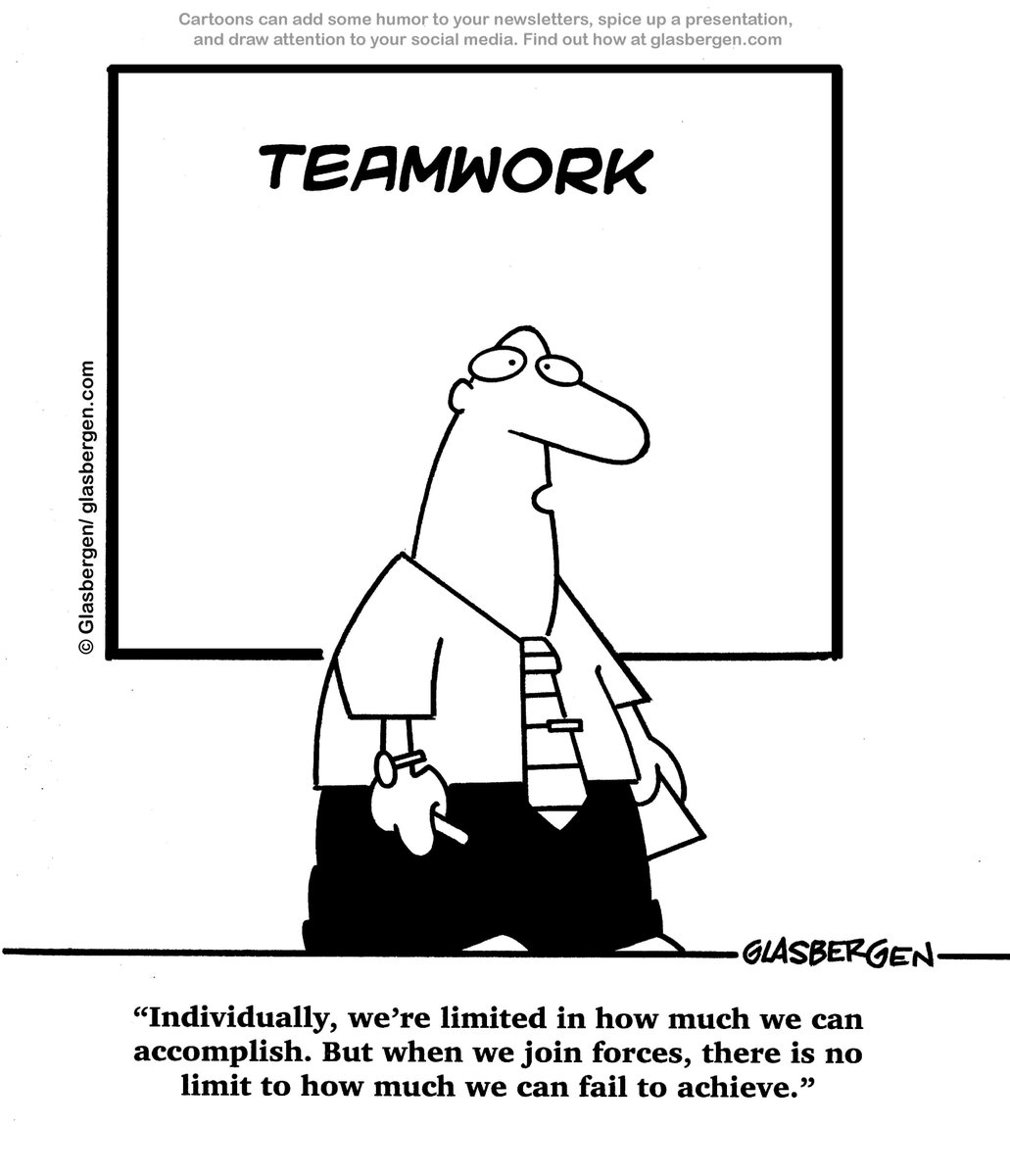 RGlasbergen's tweet photo. Cartoons can add some humor to your newsletters, spice up a presentation, and draw attention to your social media. Find out how at https://t.co/Wa1jAnx20q
#teamwork #failtogether #peptalk #MotivationalQuotes #copyrightedwork #officehumor https://t.co/U3qdL9tOCn