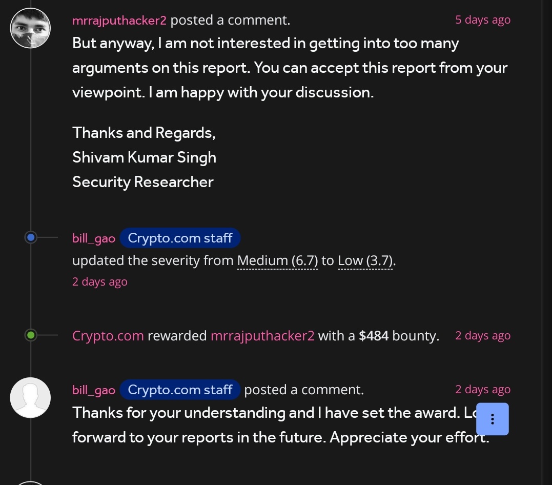 MrRajputHacker's tweet photo. Life is too short to argue with the one you love. 💀 

Bug - IDOR (I am able to view the email address of @cryptocom platform user's.)

#bugbounty #CyberSecurity https://t.co/9MHFhvVbgY