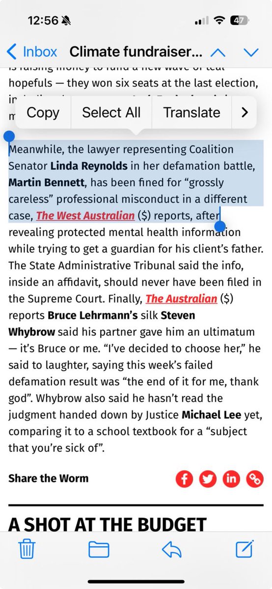 A friend sent me this this morning. @lindareynoldswa great lawyer you’ve chosen. Has similar morals to you I see.