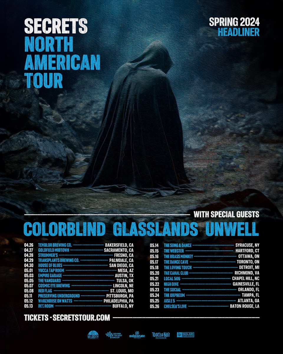 TOUR STARTS IN ONE WEEK!
We’re so excited to get this bad boy going!
Do you have your tickets yet?
‌
Tickets - Secretstour.com