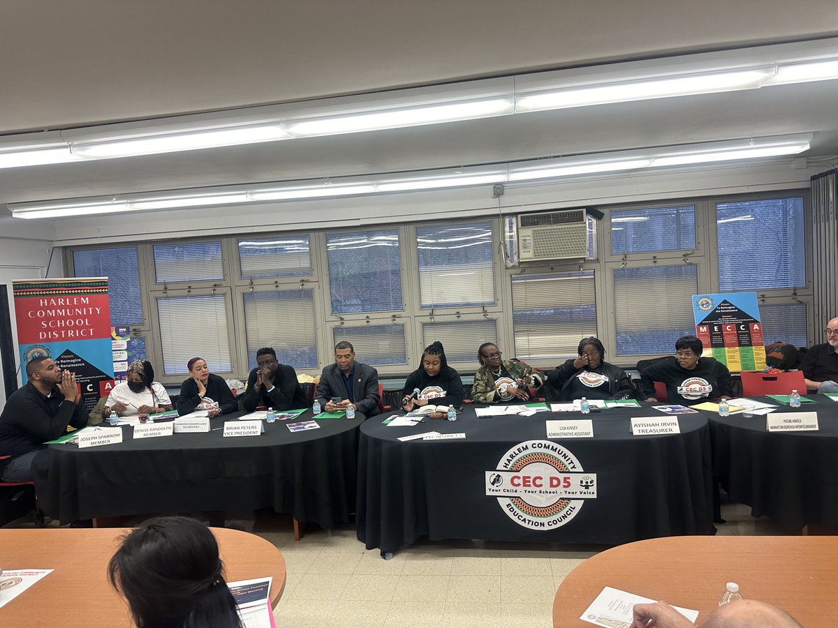 HARLEM_POWER's tweet photo. ⁦@District5NYC⁩ CEC meeting tonight saw a strong turnout &amp; was enriched by the voices of ⁦@NYCSchools⁩ Student Council of PS 125. Among the attendees were parents, who contributed to engaging discussions.Thank you ⁦@FollowCSA⁩ principal Leopold for your advocacy https://t.co/BIp95kimKn