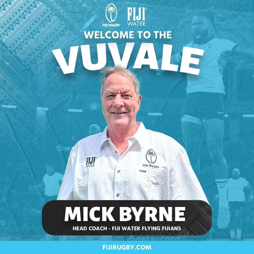 We're thrilled to welcome Mick Byrne to the Fiji Rugby Vuvale as the new coach of the FIJI Water Flying Fijians. Here's to a successful journey together as we gear up for upcoming international dates and the 2027 Rugby World Cup ! TOSO VITI TOSO 🇫🇯 #duavataveilomanirakavi