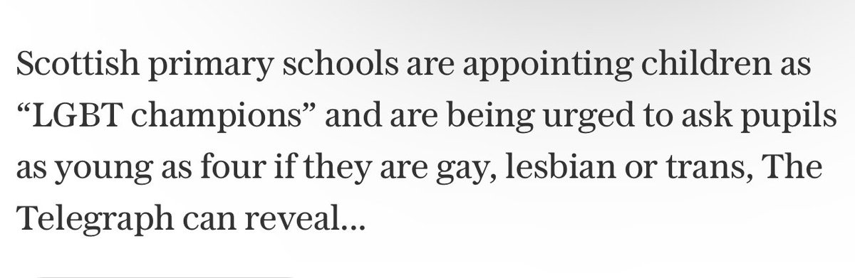 I am not paying for another paywall BUT this is the #Telegraph today 😡

Where did this unhealthy relationship with PRIMARY children come from 😢

#LeaveOurKidsAlone #SNPOut