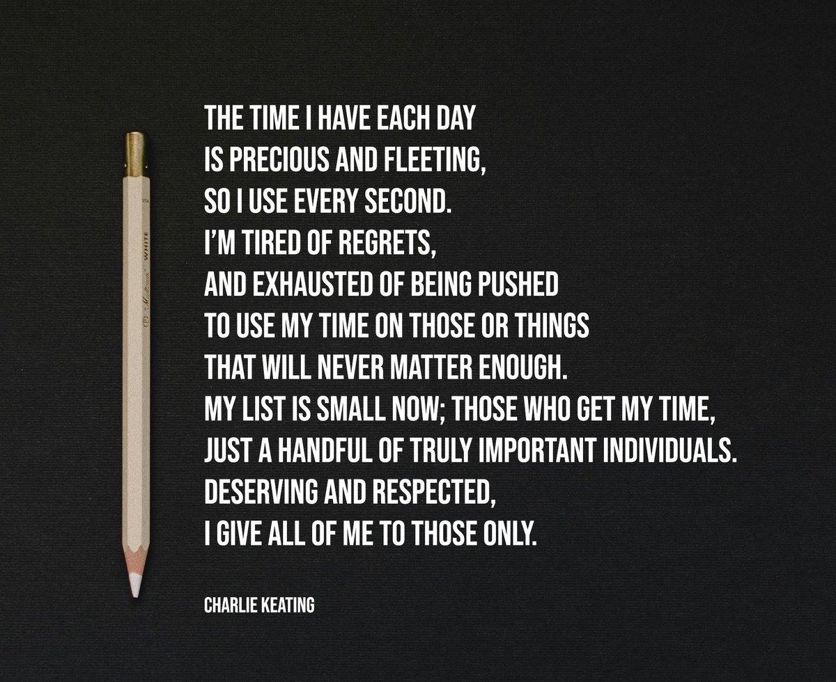 The time I have each day is precious and fleeting, so I use every second. I’m tired of regrets, and exhausted of being pushed to use my time on those or things that will never matter enough. My list is small now... #truefriends #priorities #NoRegrets