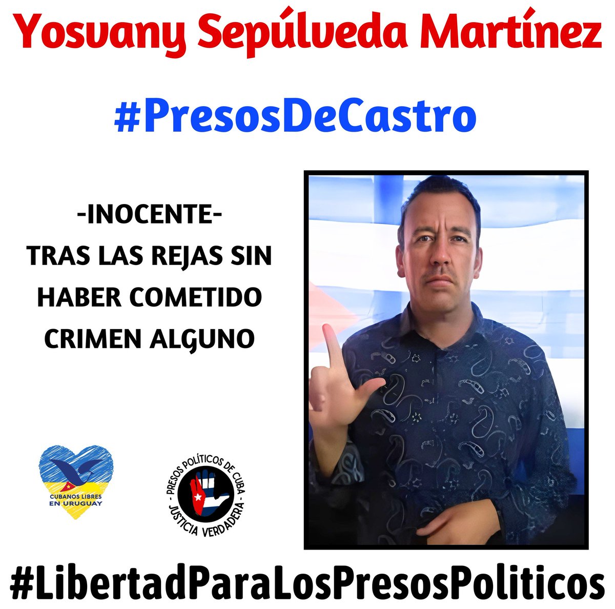 Vamos a visibilizar a este valiente hermano. Su nombre es Yosvany Sepulveda Martinez, de 44 años, Provincia de Camagüey. Preso Político y activista de los Derechos Humanos, Periodista Independiente, colaborador de Palenque Visión y miembro de La Alianza Democrática Oriental. Fue…