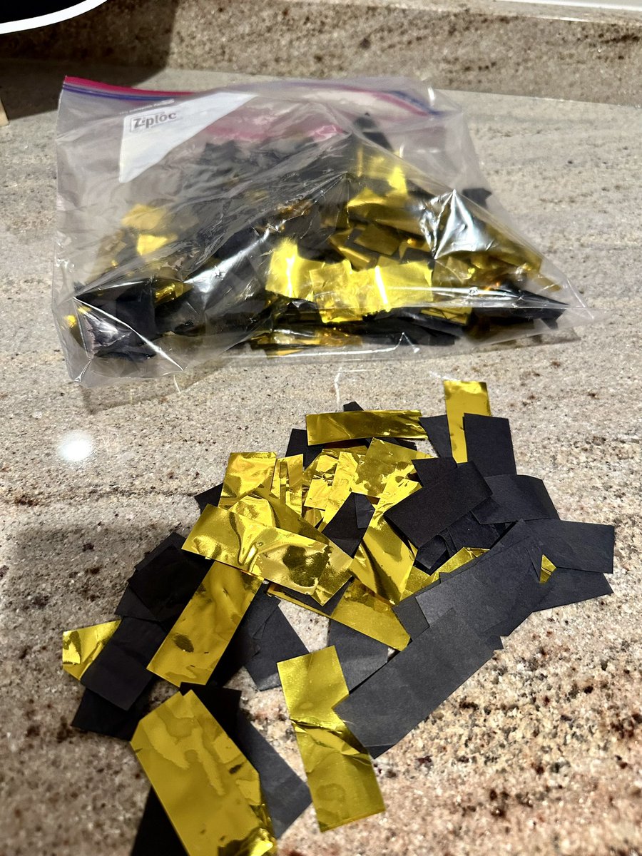 Purdue peeps, a family member who was working the game in Detroit when we won a trip to the Final Four, sent me this bag of confetti from the celebration. I have more than enough.  Like, follow, and retweet and I will randomly pick a winner on Friday and mail you a small bag.