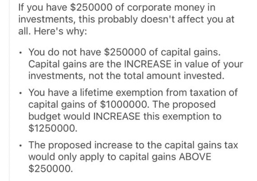 @globeandmail Middle class folks have capital gains higher than $250k a year after maxing out their $1.25m lifetime exemption? Come on. Do better.
