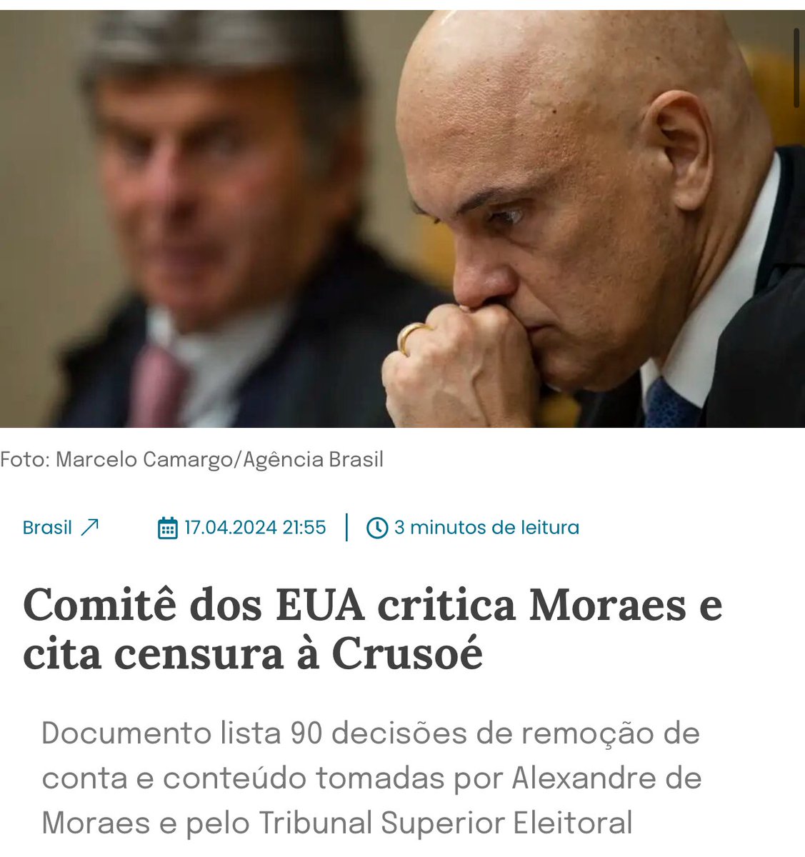 Maubmarcon's tweet photo. O que falta ao @SenadoFederal na pessoa de seu presidente @rodrigopacheco para tomarem uma atitude contra Moraes? 
Há provas suficientes sobre suas decisões inconstitucionais. Sua atuação vilipendiou nossa Constituição. 
A perseguição à direita pode ter decidido a eleição de 22. https://t.co/8h5rbCVCsn