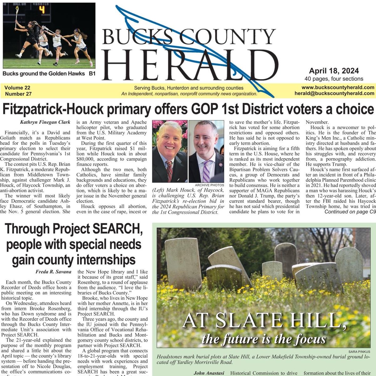 Thousands of Civil War veterans are buried in cemeteries near the well-known battlefields where they perished. Slate Hill Burial Ground in Lower Makefield is said to be the oldest cemetery in #BucksCounty. Explore Slate Hill in this week's Herald. Visit buckscountyherald.com.