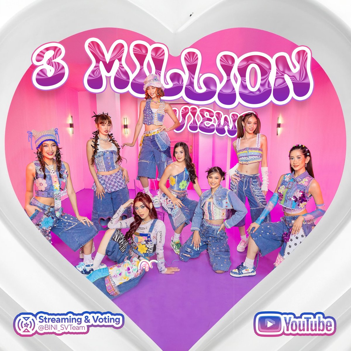 [Views Update] @BINI_ph's Salamin, Salamin music video has now surpassed 3,000,000+ views on YouTube! 🥳 Congratulations, @bini_members and Blooms! 💕 Continue streaming here 🔗 youtu.be/J1Ip2sC_lss #BINI #BINI_SalaminSalamin