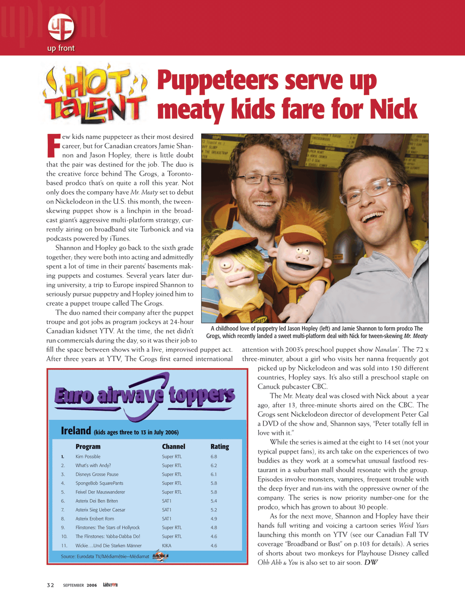 MoochmasterP's tweet photo. Mr. meaty article from the Kidscreen magazine september 2006 https://t.co/wohiqLiERZ