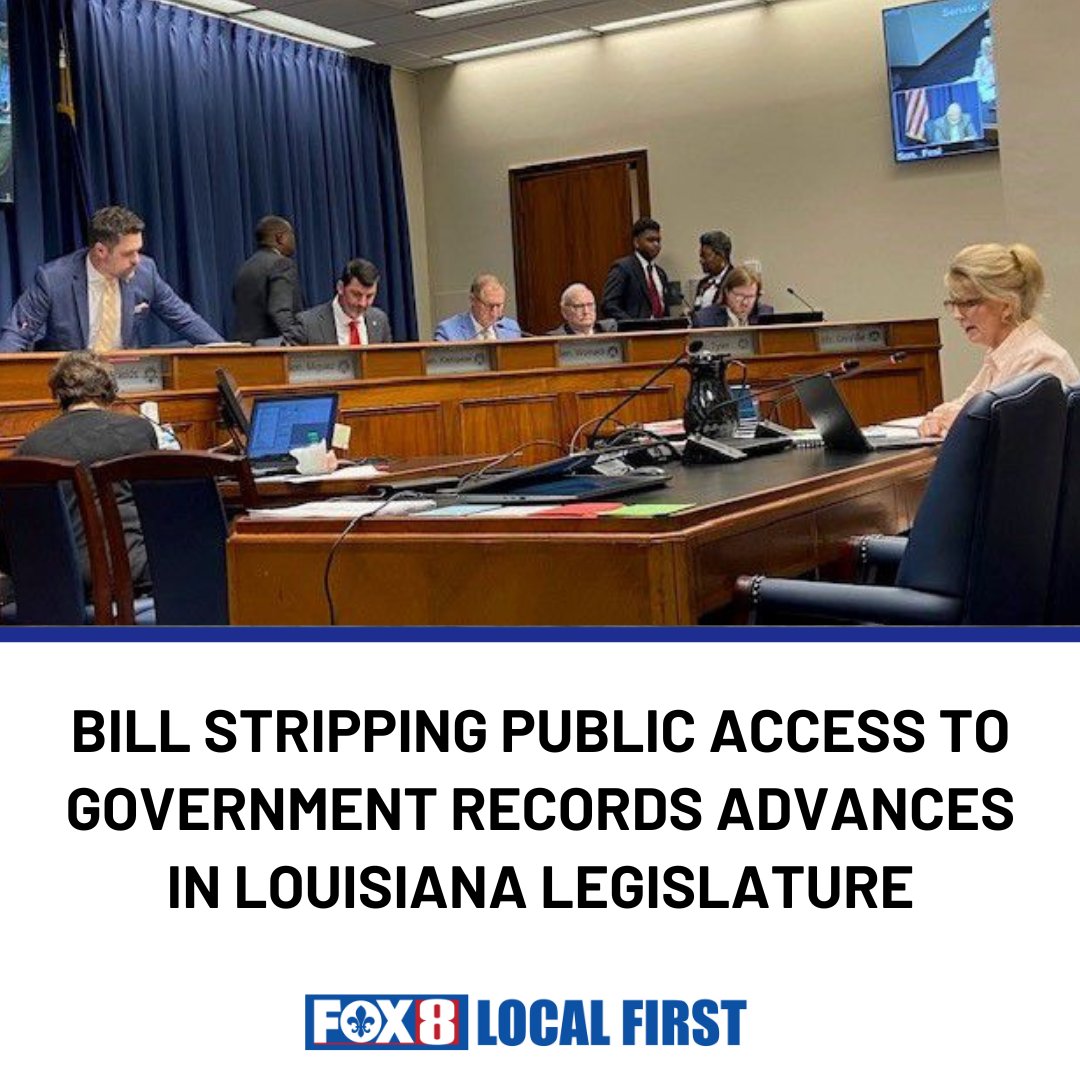 A Gov. Jeff Landry-backed bill that could significantly limit public access to government records in Louisiana has advanced within the state legislature. bit.ly/3xQHsvy