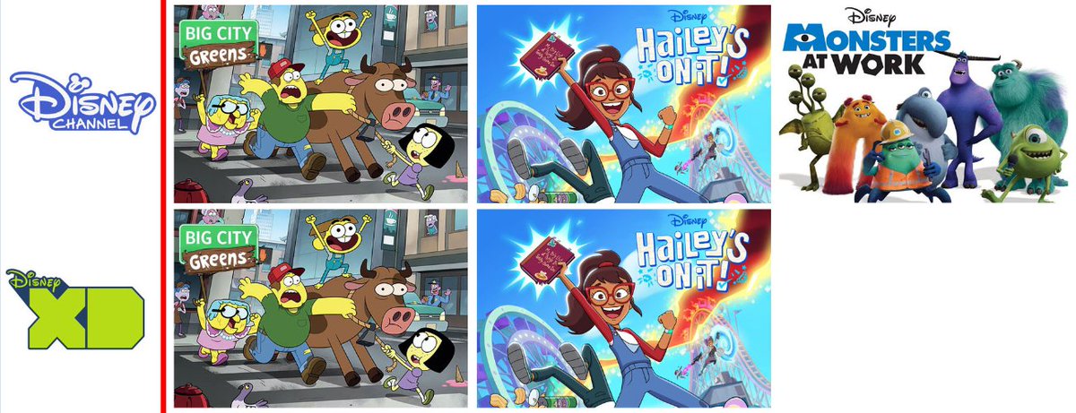 New episodes this #Saturday! #BigCityGreens, #HaileysOnIt & #MonstersAtWork on Disney's channels. Check local listings.