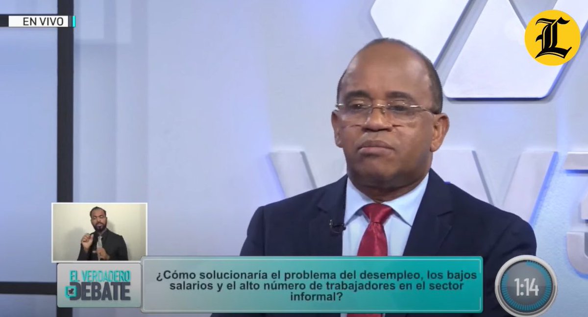 Para la mejora de los salarios, Fulgencio Severino propone una ley que aumente los salarios, la indexación de estos de acuerdo a la inflación y el fomento de los pactos colectivos con las empresas. 🔗youtube.com/watch?v=i6M-w2… #ElVerdaderoDebate #ListínDiario