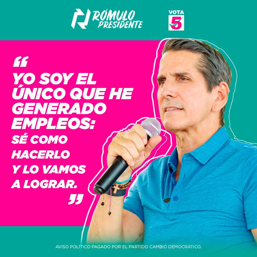 romuloroux's tweet photo. Vamos a hacer las cosas bien para que todas las familias puedan salir adelante y tener plata en sus bolsillos. #ElCambioViene #RómuloPresidente https://t.co/GBZftYL3IU