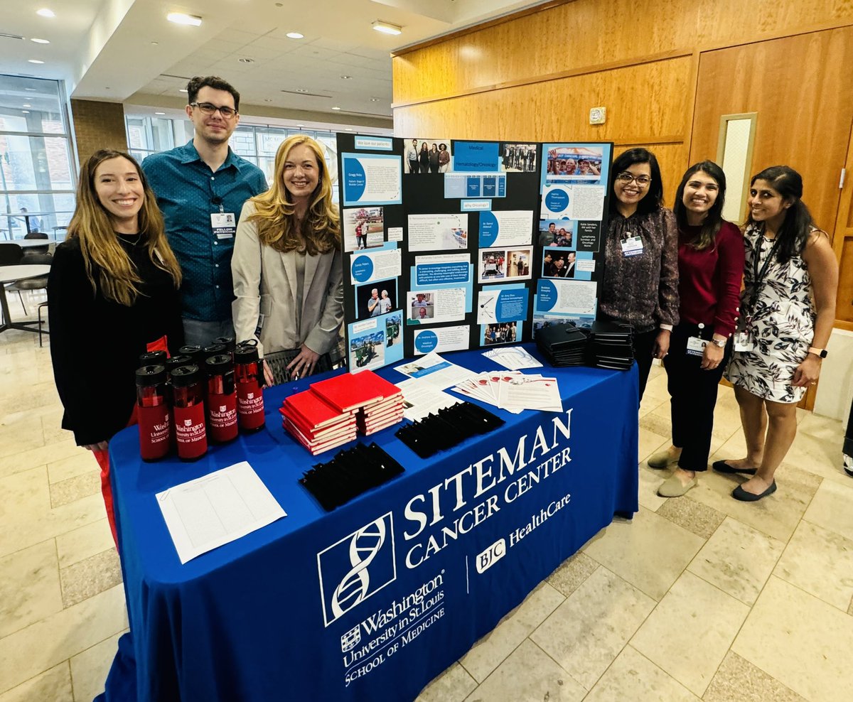 WUSM Specialty Choice Fair! Our fabulous fellows, set up this wonderful display and table for @WUHemeOncFellow ship for medical students. Let’s get em early!👊🏽🤩 @WashUHeme @WashUOnc @WUSTLmed