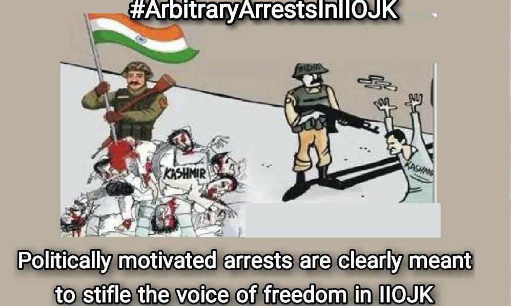 #ArbitraryArrestsInIIOJK
Arbitrary arrests in IIOJK are aimed at terrorizing the freedom loving Kashmiris