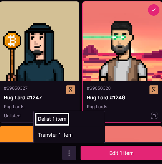 Surprises in store...

We have a few nice surprises that we will be offering to Rug Lord holders tomorrow and Friday to celebrate the halving. We suggest delisting from marketplaces to qualify...

NFA