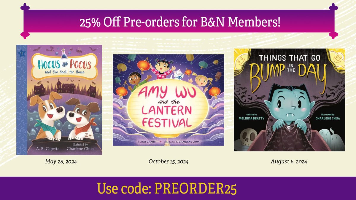 Barnes & Noble is having a members 25% off all pre-orders from April 17-19! If you're interested in pre-ordering any of my upcoming books, now's the time! Links to individual books in comments. Shares/RTs appreciated! #BNPreorder #kidlit @BNBuzz