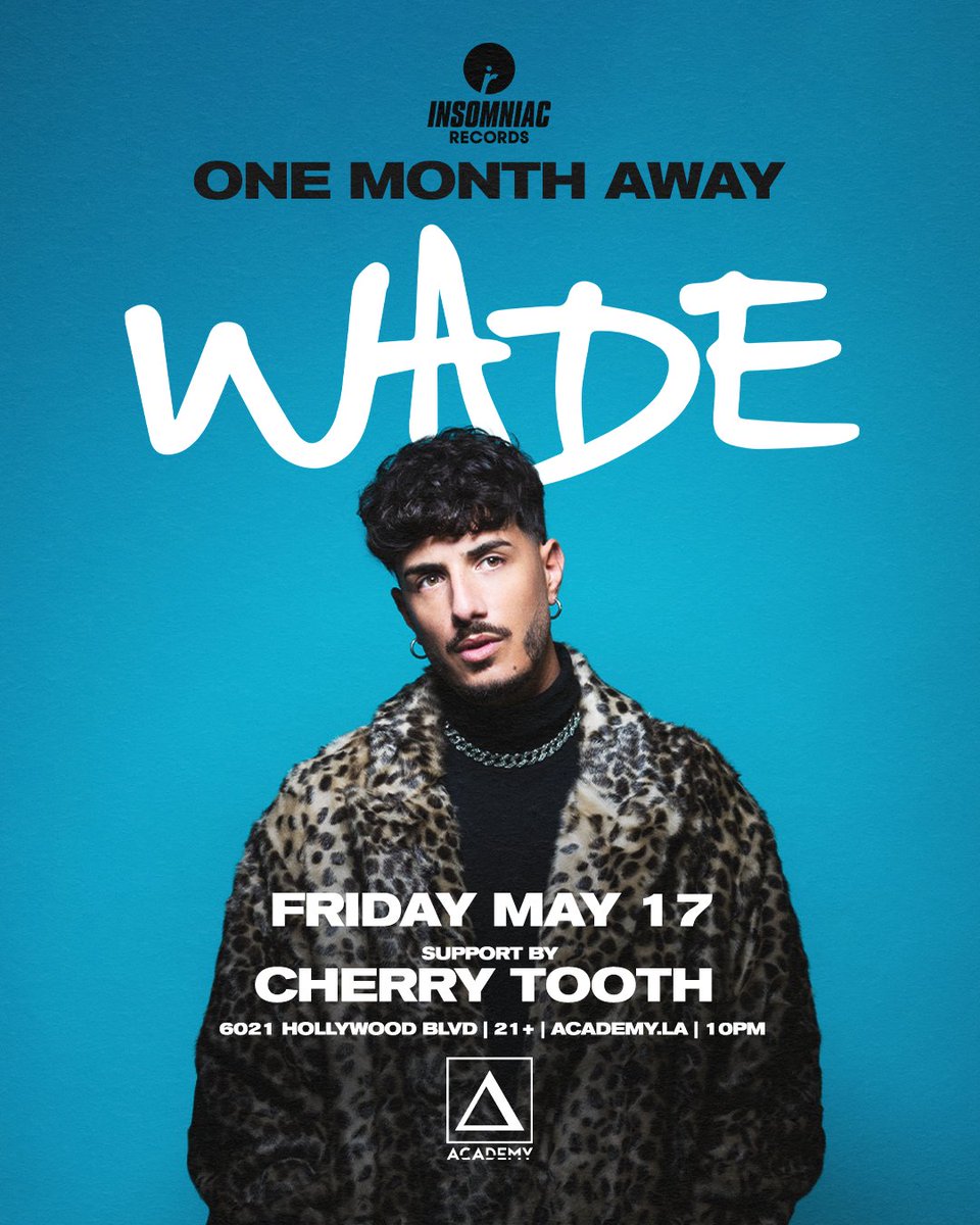 Grab your crew! In one month, Spain’s latest breakout star @wade_tweet hits the decks for an unforgettable night of all things house and tech 💃🔥 Limited Early Bird tickets still available → academy.la/wade