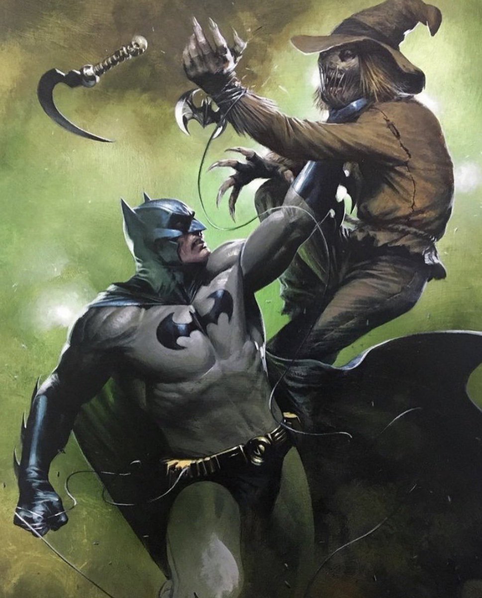 Batman vs The Scarecrow 
Artwork by Gabriele Dell'Otto
#Batman #comicbookart