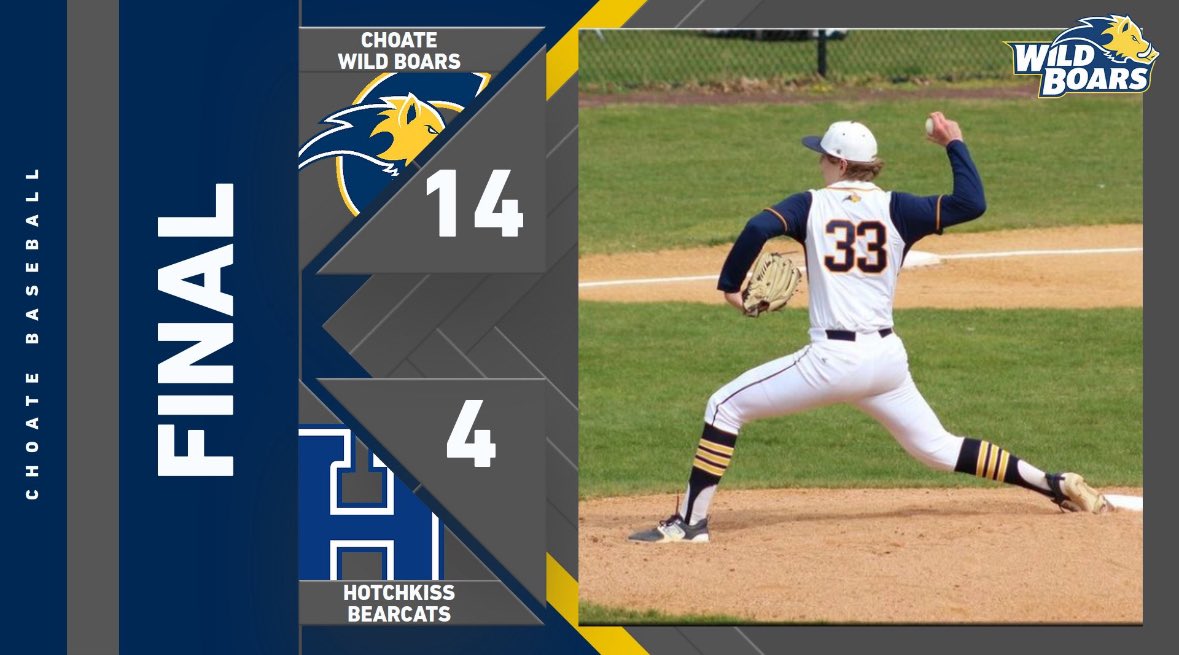 Choate_Baseball's tweet image. Boars 🐗 roll to a 14-4 win at Hotchkiss.
#D.E.B.T @choateathletics