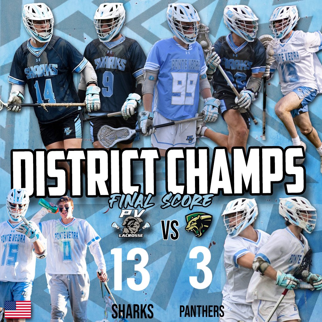 Sharks take home the hardware tonight , winning our 14th District Championship #pvlaxnation