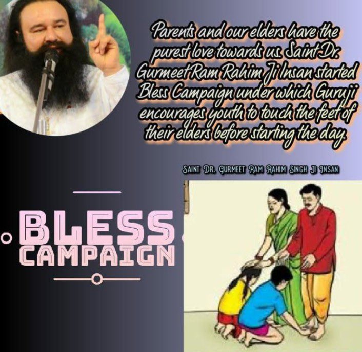 Earlier in Indian culture, the day was started by touching the feet of our elders but now it does not happen. Saint Dr MSG started the Bless campaign under which lakhs of people start their day by touching the feet of elders in the morning and receive their #Blessings in return.