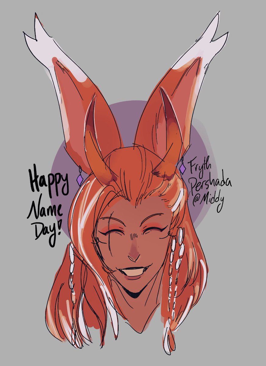 amaurotism's tweet photo. BIRTHDAY BUN, BUN ON THE BIRTHDAY #FrythAP 🧡💜 https://t.co/ynR8gqUyIA
