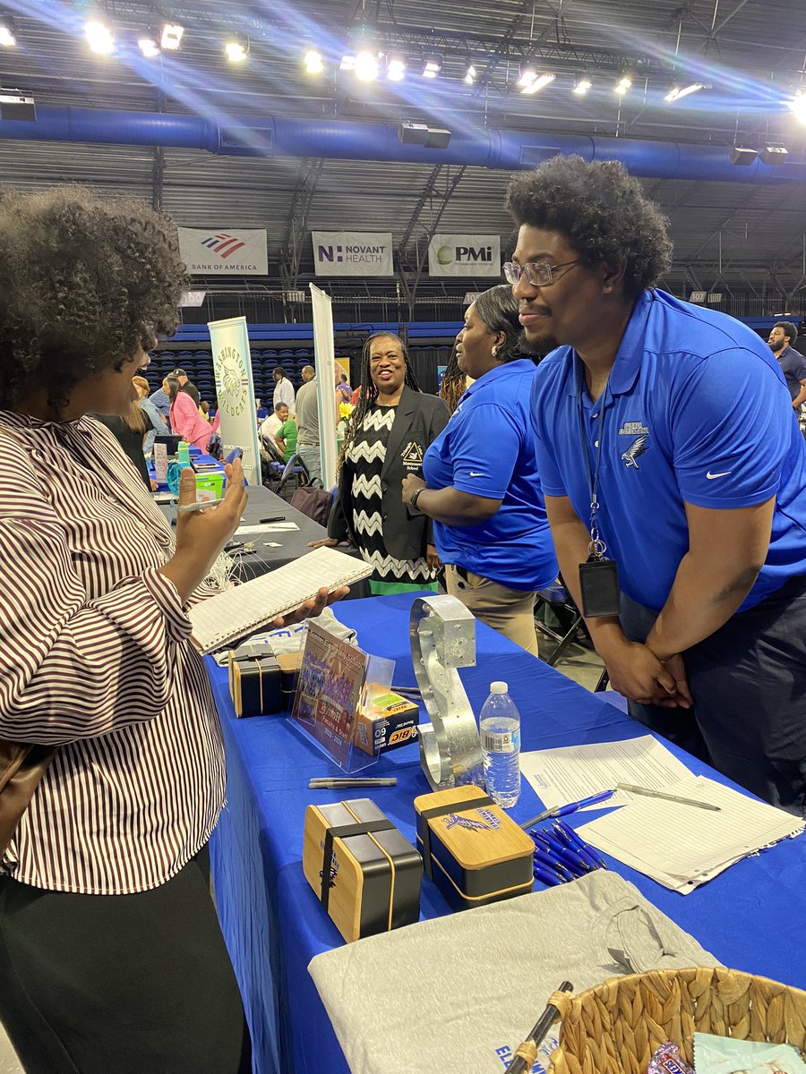 Zone 3 representing at the @GCSchoolsNC career fair. We are excited to welcome new talent to our district. #BetterTogether @MrsHinton3 @Mr_MooreBME