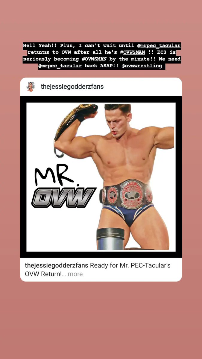 Hell Yeah!! Plus, I can't wait until @MrPEC_Tacular returns to OVW after all he's #OVWSMAN!! EC3 is seriously becoming #OVWSMAN!! We need @MrPEC_Tacular back ASAP!! @ovwrestling