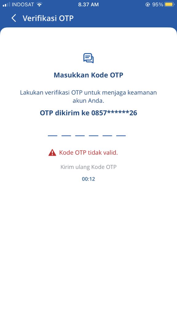 andrriio's tweet photo. Min dibantu, knp ya mau akses myBca tapi enggak bisa terus krn OTP gak masuk2 via sms @HaloBCA https://t.co/GlFkn5B4ti