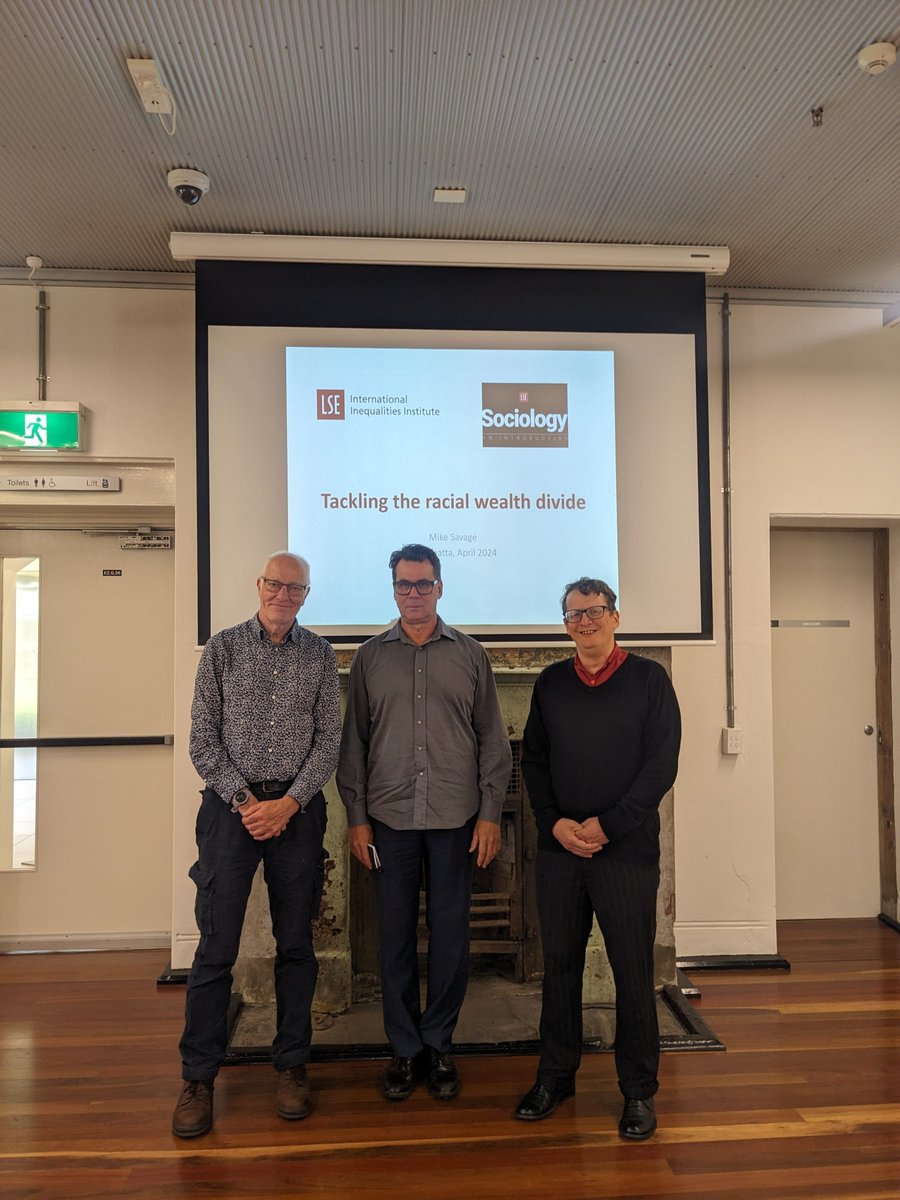 It is fantastic to have @MikeSav47032563 all the way from @LSEsociology to present our seminar today 'the racial wealth divide, elites and tax justice' Thanks to our chair @Isclyne and discussant Brett Neilson