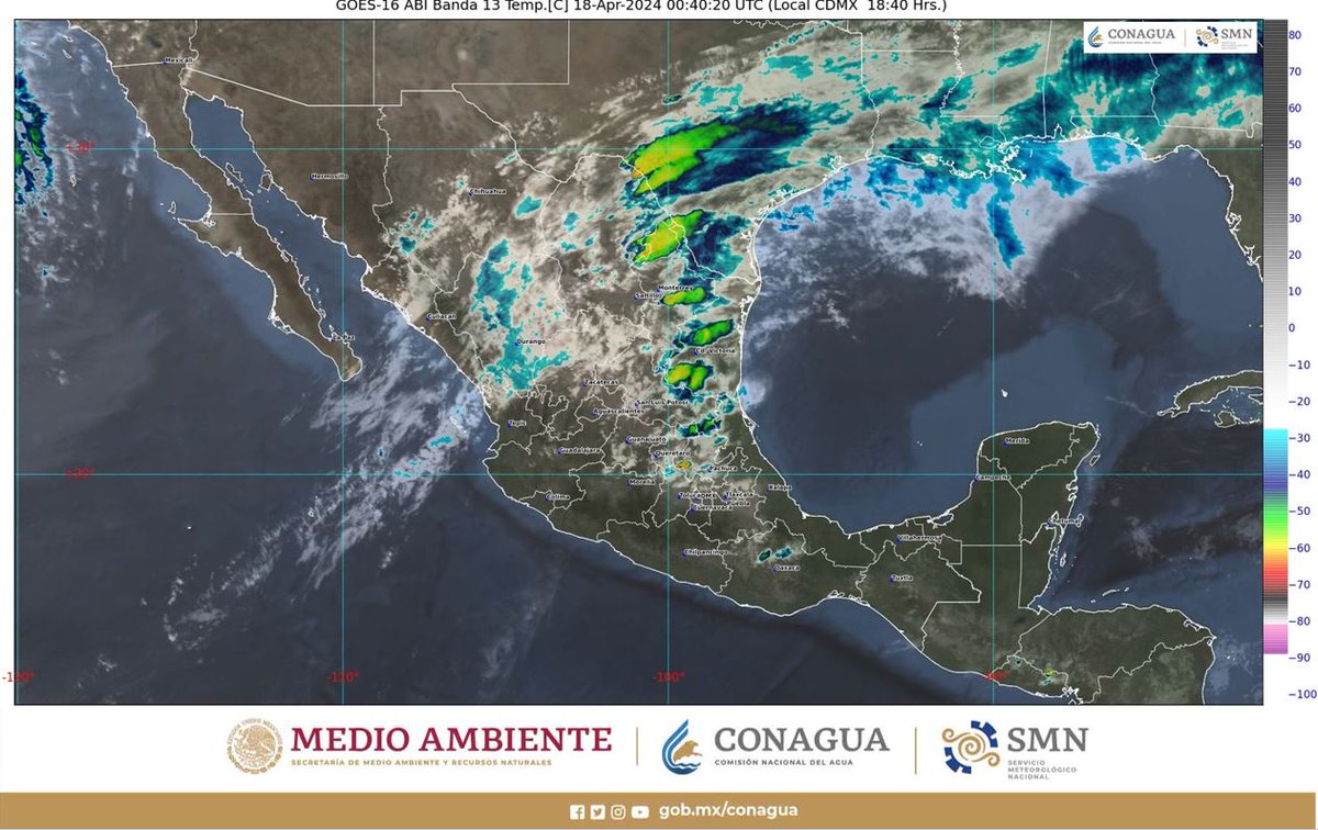 Se prevén #Lluvias fuertes con #DescargasEléctricas y #Granizo en Coahuila, #NuevoLeón, #SanLuisPotosí y #Tamaulipas. Más información: gob.mx/conagua/prensa…
