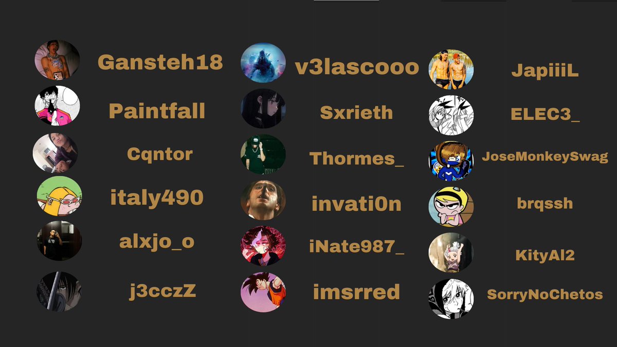 Así va quedando esta primera parte del UHC Boom Col/Ecu/Vnzla 🇪🇨🇨🇴🇻🇪💣

¡No se olviden de entrar al discord del evento para así darles su rango respectivo y tengan toda la información del evento!

Discord: discord.gg/PYkPxCDT

RT ♻️y MG 🩷para la segunda parte de la lista? 👀