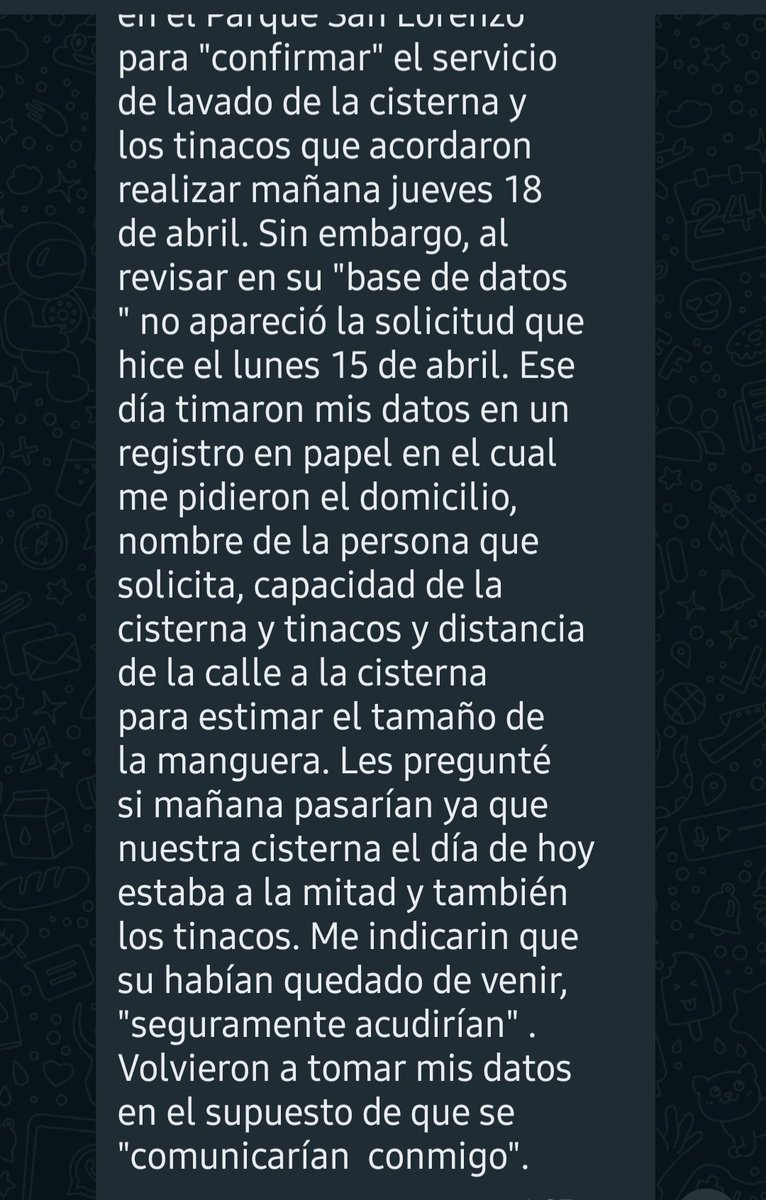 anbell06's tweet photo. @martibatres @GobCDMX Llevamos 10 dias solicitando su apoyo para el lavado de la cisterna y en @SacmexCDMX y parque San Lorenzo nos comentaron que tienen q ser por nuestra cuenta, el lunes acudimos a Parque San Lorenzo y nos dieron fecha de lavado el jueves de ésta semana. https://t.co/DilXaSZoOg