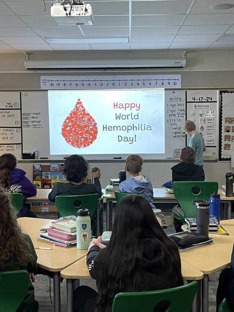 MissPattison5's tweet photo. Thanks @beckysteele for sharing about #WorldHemophiliaDay with us! What a great opportunity to raise awareness, learn something new and strengthen our empathy and understanding of others! https://t.co/WCISf9oJno