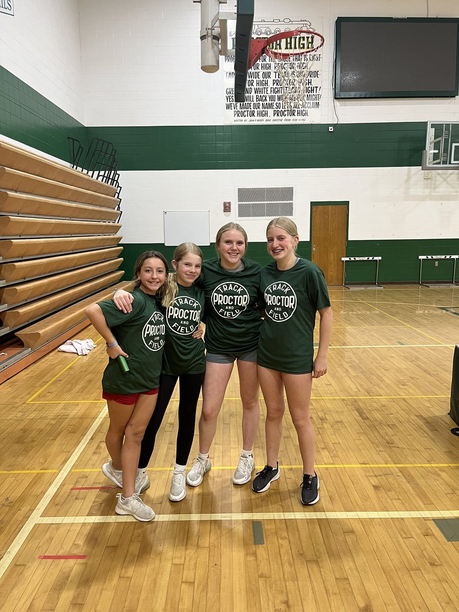 ProctorTandF's tweet photo. MS getting this years tee shirt! First meet tomorrow! Get after it! Have fun! #FutureRails https://t.co/exNqyl0xpy