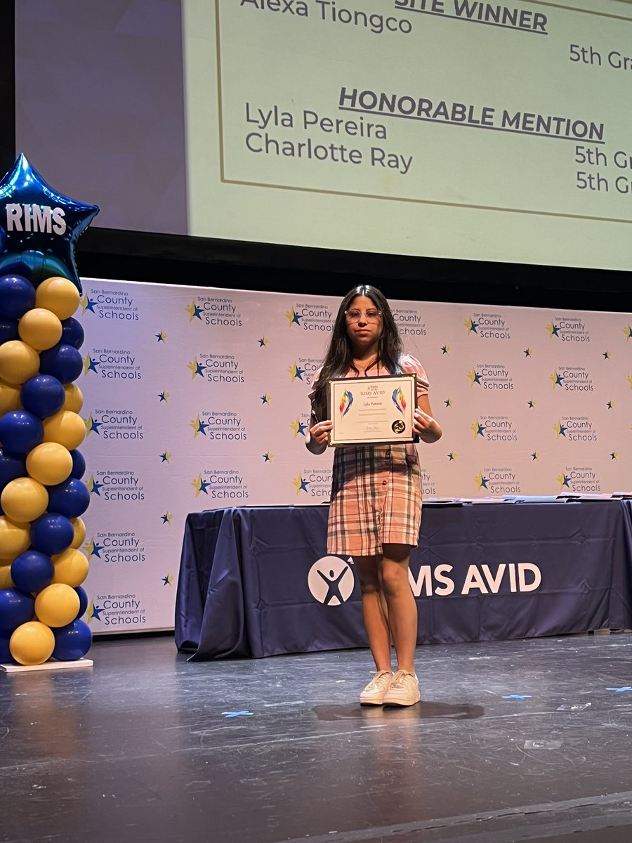Attending the Rims AVID Write Off Awards. So appreciative of our Fifth grade teachers for orchestrating this event for our students. Excited to have one of our winners here to receive her certificate. #rimsavidwriteoff #arroyorusd #thisisrusd #arroyoaztecs