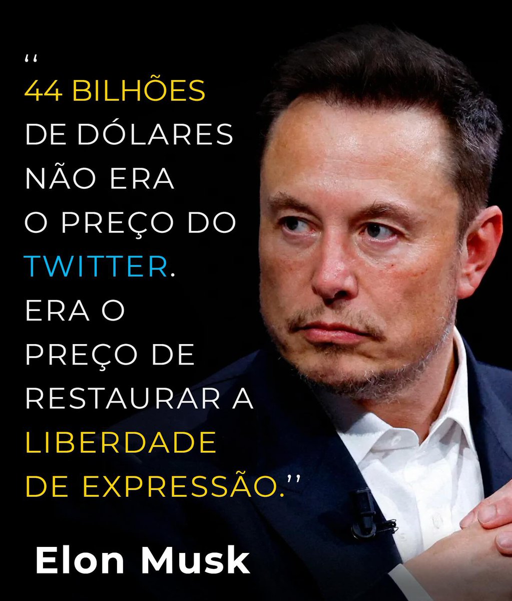 ZabucaRodrigo's tweet photo. Moraes, em sua arrogância, ousou desafiar o musk, acreditando ingenuamente que poderia subjugá-lo como se fosse um mero comerciante de brinquedos como o Veio da havan

O exército de advogados de Musk, recrutados dos mais proeminentes escritórios do mundo, são uma força imparável.

Moraes, em sua arrogância cega, acreditava que suas táticas sujas e manobras ilícitas seriam suficientes para domar o grande empresário que é o musk

 Musk é como um meteoro incandescente, queimando através das teias de decepção e corrupção com uma determinação implacável. Seus advogados são como escudos refletores, protegendo-o das investidas mais vis de seus adversários.

Através de sua aquisição do Twitter, Musk busca criar uma plataforma verdadeiramente livre, onde todos possam se expressar sem restrições indevidas. Ele desafia os limites impostos por aqueles que buscam controlar o discurso, defendendo o direito de cada indivíduo de se manifestar sem receios.

Nos Estados Unidos, a liberdade de expressão é um farol que brilha intensamente, guiando a nação pelos caminhos da democracia e do progresso. É um direito que permitiu que vozes dissidentes desafiassem o status quo, que movimentos sociais ganhassem força e que inovadores como Musk pudessem compartilhar suas visões ousadas com o mundo.

E é graças a essa liberdade que Musk pode perseguir seus sonhos audaciosos, desde a exploração espacial até a revolução dos veículos elétricos. Suas ideias disruptivas encontram um terreno fértil nos EUA, onde a livre troca de pensamentos é celebrada, e não sufocada.