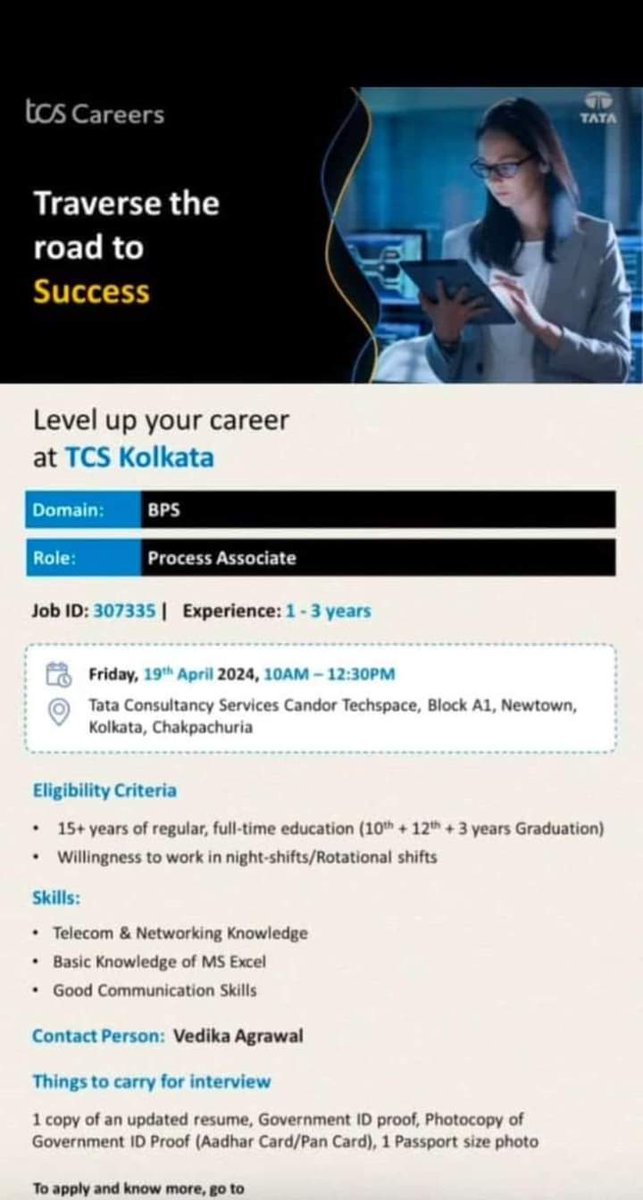 #JobAlert #Kolkata