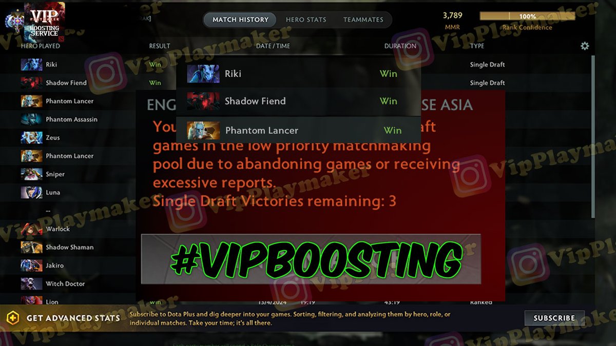 VipPlaymaker's tweet image. THANK YOU FOR USING 𝐕𝐈𝐏 𝐁𝐎𝐎𝐒𝐓𝐈𝐍𝐆 SERVICES💯
𝐋𝐏 𝐱𝟑 DATE 𝟏𝟓 𝐌𝐀𝐑𝐂𝐇 #𝐝𝐨𝐭𝐚𝟐 #Dota2Community #Dota2Fun #Dota2News #Dota2Update #Dota2Booster #Boosting #Dota2Pros #Dota2Players #vipwukong #vipplaymaker #vipstore #vipbooster #vipmmr #vip #jualdota2murah #jokido