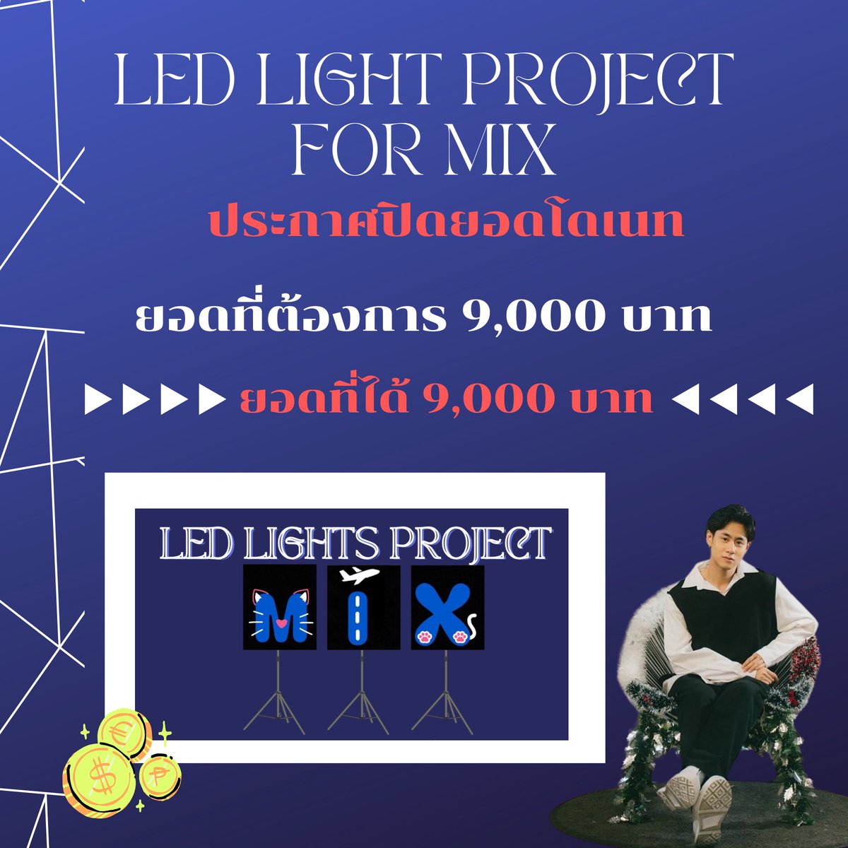 bewithmixw's tweet photo. เนื่องจากยอดโดเนท
 𝗟𝗘𝗗 𝗟𝗜𝗚𝗛𝗧 𝗣𝗥𝗢𝗝𝗘𝗖𝗧 𝗙𝗢𝗥 𝗠𝗜𝗫 🐱ครบแล้วทางบ้าน Bewithmixw ขออนุญาตปิดรับยอดโดเนท

🎯 เป้าหมายยอดโดเนท : ✦—• 9,000 ฿ •✦—
✅ ยอดที่ได้ : ✦—• 9,000 ฿ •✦—

ขอบพระคุณทุกท่านที่สนับสนุนค่ะ🤍 🙏🏻

#หน่องมิก 
#mixwanut 
#เหมียวเหมียวของมิก https://t.co/mK35YCrHWf