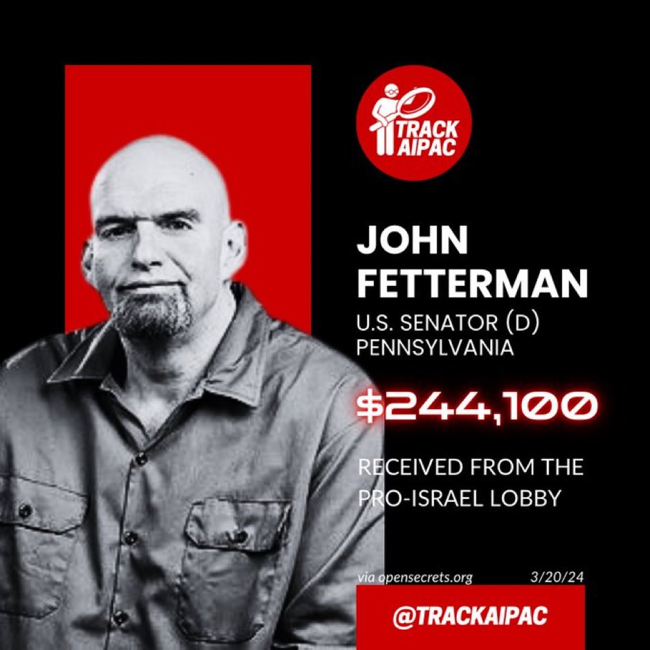 AlPAC NAZI SLOB @SenFettermanPA celebrates the indiscriminate slaughter of tens of thousands of brown children…